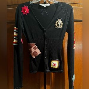 Jenny Jen Cashmere Patch cardigan. Size Small